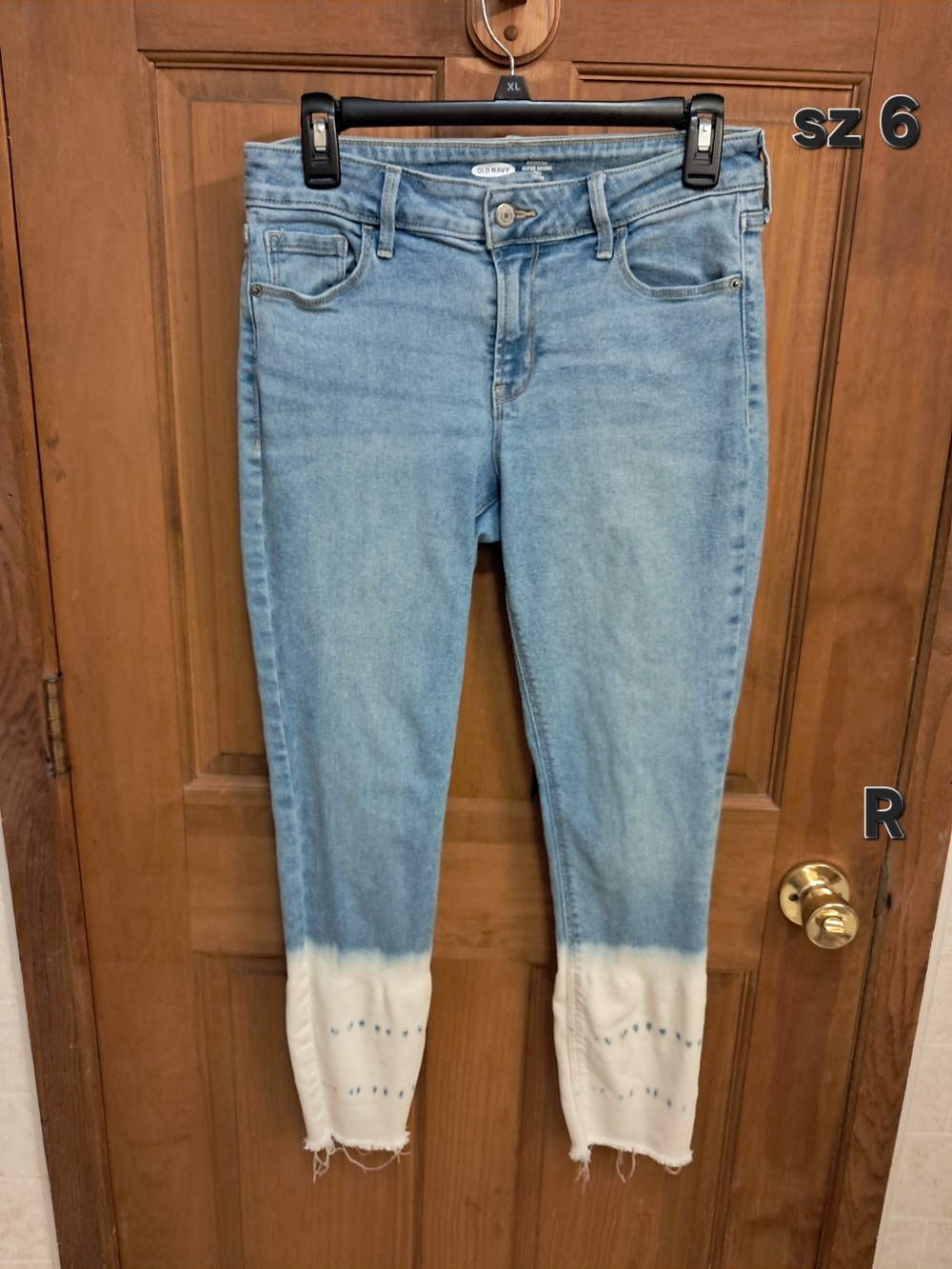 Old Navy Light Blue & White Dip-Dye Skinny Jeans